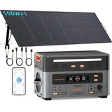 OSCAL PowerMax 3600PE Tragbar Powerstation mit 1 * 500W Solarpanel | 2016Wh LiFePO4 Akku | 3600W Notstromaggregat für haus| Solargenerator für Zuhause, Camping, Wohnmobil und Notfälle