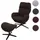 Mendler Relaxsessel HWC-L12 Stoff/Textil 75 x 90 x 90 cm Braun mit Hocker