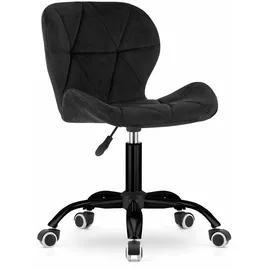 home collective Drehstuhl Velours Schwarz