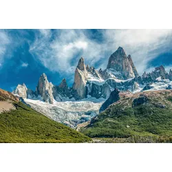 Fototapete PAPERMOON "Berge in landschaft", bunt, B:3,50m L:2,60m, Vlies, Tapeten