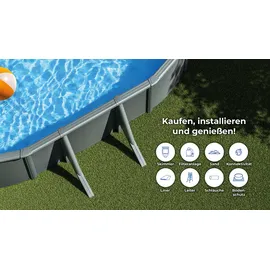 Gre Stahlwandpool-Set oval 730 x 375 x 132 cm inkl. Sandfilteranlage