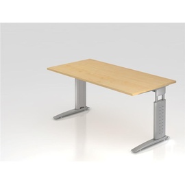 Hammerbacher Schreibtisch ahorn rechteckig, C-Fuß-Gestell silber 160,0 x 80,0 cm