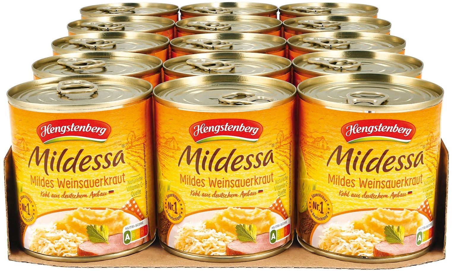 Hengstenberg Mildessa Sauerkraut 285 g Abtropfgewicht, 15er Pack