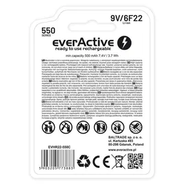 Everactive 6F22/9V 550 mAh 1 St.