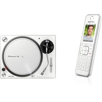 Pioneer DJ PLX-500-W DJ-Plattenspieler mit Direktantrieb, Weiß & AVM Fritz!Fon C6 DECT-Komforttelefon