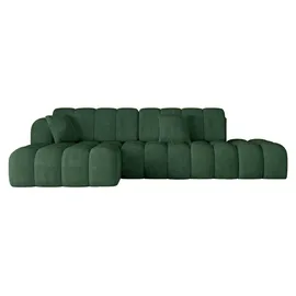 altdecor Ecksofa Cord mit Schlaffunktion 3-Sitzer Grün