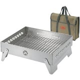 Campingmoon Outdoor Camping Feuerstelle Edelstahl Klappgrill BBQ Gills Barbecue Grill Outdoor Campinggrill Holzkohlegrill