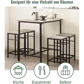 SoBuy Bartisch 100 x 60 x 87 cm Grau