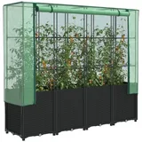 vidaXL Hochbeet mit Gewächshaus-Aufsatz Rattan-Optik 160x40x153 cm