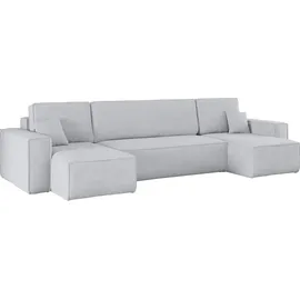 kaiser möbel Ecksofa mit schlaffunktion und bettkasten, Sofa U-form, Couch U-form BEST Dicker Cord Grau