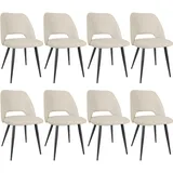 ANVOFONG Esszimmerstühle 8er Set,Küchenstuhl mit Unabhängige Beine,Kordsamt Gepolsterter Stuhl,Beige loungesessel,für Esszimmer,Wohnzimmer,Küche,Schlafzimmer und Empfangsraum