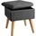 Tectake Sitzhocker Elva gepolstert 33 x 37 x 33 cm Dunkelgrau