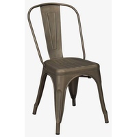 Duhome Esszimmerstuhl, Küchenstuhl Stuhl Esszimmerstuhl aus METALL Sitzfläche aus Holz stapelbar braun