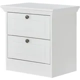 Möbel Kraft Nachtschrank Laurito 50 x 35 x 50 cm Weiß