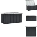 Gartenbox Anthrazit 129x67x65 cm - Gartendekoration - Gartenaufbewahrung - Gartenbox - Stahlausstattung - Auflagenbox