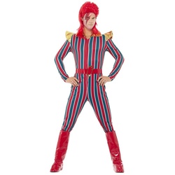 Smiffys Kostüm Starman, Ziggy Stardust oder Aladdin Sane? Hauptsache Bowie! rot M