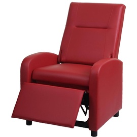 Mendler Fernsehsessel HWC-H18, Relaxsessel Liege Sessel, Kunstleder klappbar 99x70x75cm rot
