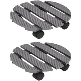 vidaXL Pflanzenroller 2 Stk. Grau Ø30 x 7,5 cm
