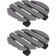vidaXL Pflanzenroller 2 Stk. Grau Ø30 x 7,5 cm