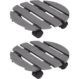 vidaXL Pflanzenroller 2 Stk. Grau Ø30 x 7,5 cm