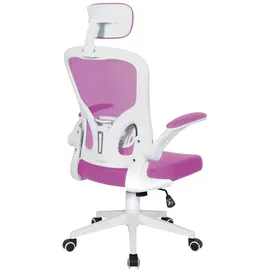 Trisens Bürostuhl mit Kopfstütze rosa/weiß