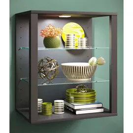 VCM Glasolsw Vitrinenschrank Wandhängend Anthrazit