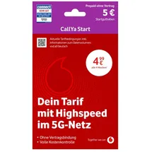 Vodafone Prepaid CallYa Classic | 10 EUR Startguthaben I ohne Vertrag | 5G-Netz | 9 Ct. pro Min/SMS
