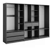 Vicco Kleiderschrank Elmo 100 x 200 x 50 cm Anthrazit