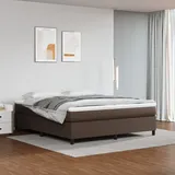 vidaXL Boxspringbett mit Matratze Braun 180x200 cm Kunstleder