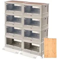 Xcase 8er-Set Camping-Boxen mit Bambus-Schneidebrett und Rollen, je 55