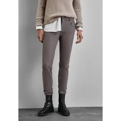 Röhrenhose STREET ONE, Damen, Gr. 44, Länge 28, braun (bole braun), Stoff, 88% Polyamid, 12% Elasthan, unifarben, casual, slim fit knöchelfrei, Hosen, Middle Waist