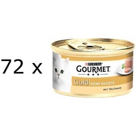 (€ 9,01/kg) Purina Gourmet Gold Feine Pastete Truthahn Katzenfutter 72x 85 g