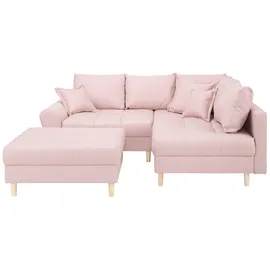 Home Affaire Eckcouch Mikrofaser 3-Sitzer Rosa