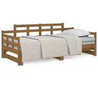 VidaXL Tagesbett Ausziehbar Honigbraun Massivholz Kiefer 2x(90x190) cm