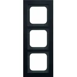 Busch-Jaeger Rahmen, 3f, schwarz, matt, Metall, geeignet für Geräteeinbaukanal, geeignet für Unterputz-Installation, Aluminium
