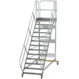 Günzburger Aluminium-Plattformtreppe fahrbar 45° 13 Stufen (300813)