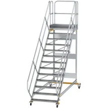 MUNK Aluminium-Plattformtreppe fahrbar 45° 13 Stufen (300813)