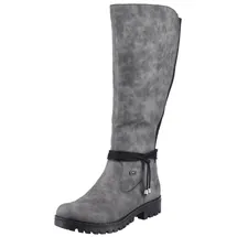 Rieker Winterstiefel, Langschaftstiefel, Stretch, Reißverschluss, mit Warmfutter grau, , 57616902-38