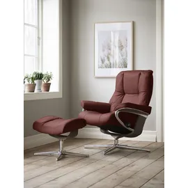 Stressless Fußhocker "Mayfair", rot (cherry paloma), B:55cm H:41cm T:39cm, Leder PALOMA: PALOMA ist ein durchgefärbtes Semianilin-Möbelleder mit natürlicher Narbung., Hocker, Fußhocker, mit Cross Base, Größe S, M & L, Holzakzent Wenge