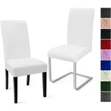 Famanu Stuhlhussen Set von 2 Universelle Esszimmer-Stuhlhussen Stretch Modern Abnehmbar Waschbar Grau - Set von 2