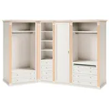 JVmoebel Kleiderschrank Weißes Eck-Kleiderschränke Massivholz L-Form Modernes Luxusmöbel (Kleiderschrank L-form) Made in Europa weiß