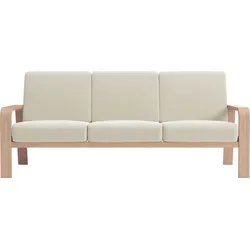 3-Sitzer SIT & MORE "Kolding", beige (elfenbein), B:200cm H:91cm T:93cm, 100% Polyester, Sofas, Armlehnen aus Buchenholz in natur, verschiedene Bezüge und Farben