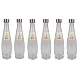 Buri 6x Glasflasche 1L mit Schraubdeckel Flasche Schraubverschluss Saft Most Flasche