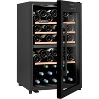 CLIMADIFF Weinkühlschrank CDB56B1, 2 Zonen, 56 Flaschen Wein, Flaschenkühlschrank Kühlschrank, für 56 Standardflaschen á 0,75l,Design Weinkühler, Getränkekühlschrank 85x50x54cm Weinschrank Wein schwarz