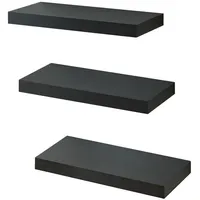 [en.casa] Wandregal Stranda 3er Set 38x17x4 cm Schwarz
