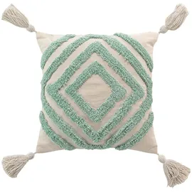 bricoline Douceur d ́intérieur Zierkissen, Grün, Naturmaterialien, 40x40 cm,