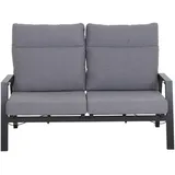 Siena Garden Loungesofa, Anthrazit, Metall, Kunststoff, Textil, 2-Sitzer, Füllung: Schaumstoff, 152.5x99x82.5 cm, wetterbeständig, Loungemöbel, Gartensofas