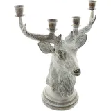 Frank Flechtwaren Stabkerzenhalter Hirsch Silber