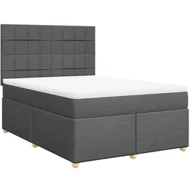 vidaXL Boxspringbett 140 x 200 cm Dunkelgrau