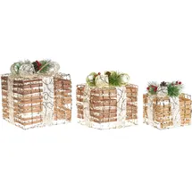 Beliani LED TISSO Weihnachtsgeschenke 20/25/30 cm Braun